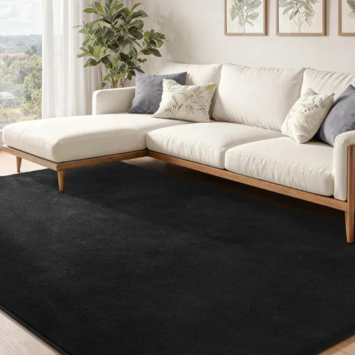 Vista 32 de Keeko Alfombras de área de 4 x 6 pies para sala de estar, alfombra suave y moderna de espuma viscoelástica para dormitorio, alfombra