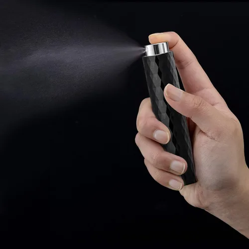 Vista 2 de LISAPACK Botella de spray de perfume atomizador 8ML (3 PCS) Dispensador de colonia vacío portátil (negro, plata, rosa)