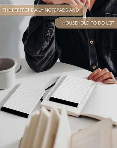 Vista 3 de Paquete de 6 blocs de notas pequeños de 3 x 5 pulgadas, blocs de notas forrados con 30 hojas de papel de bloc de notas en cada bloc, mini repuestos