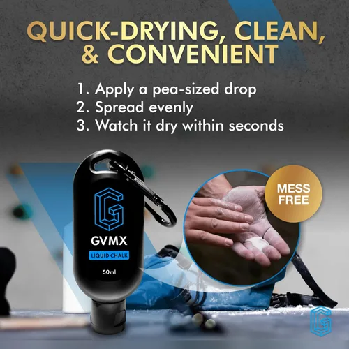 Vista 4 de 50ML/100ML/400ML Superior Grip Premium Liquid Chalk. Long Lasting Mess-Free Gym Chalk for Weightlifting, Gymnastics, Climbing. Fast Drying