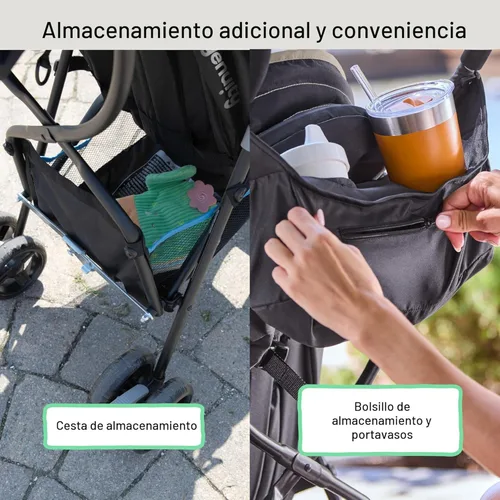 Vista 5 de Cochecito Ingenuity 3D Mini Convenience - Cochecito ligero con plegado compacto, reclinación multiposición, toldo con visera emergente - Cochecito