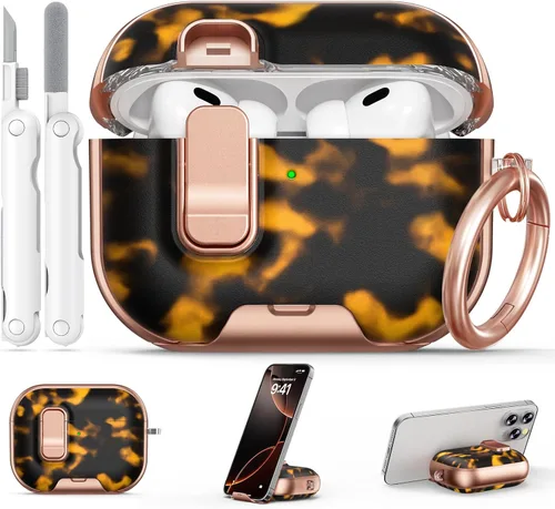 Funda para AirPods Pro 2/1 (2023-2019), con bloqueo de seguridad y soporte de teléfono para AirPods Pro 2/Pro1 Generación Funda para mujeres con