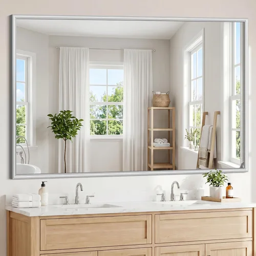 Vista 24 de FORBATH Bathroom Mirror for Over Sink, 18x30 Inch Black Vanity Mirror Negro