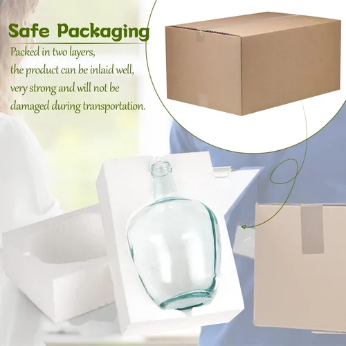 Vista 6 de Bfttlity - Jarrón de vidrio transparente alto de granja para ramas, jarrones de vidrio para centros de mesa en decoración del hogar (L)