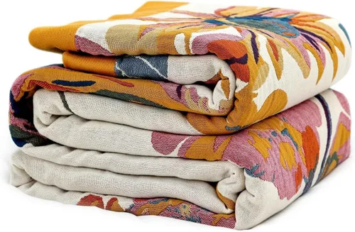 Vista 38 de Cobija para cama de estilo bohemio, 100 % algodón, ultra suave, edredón rústico, cobija de otoño, estampado floral, decoración de granja, cobija