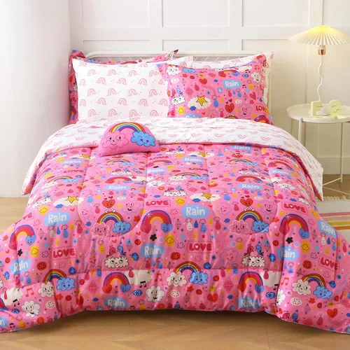 Vista 31 de Mooreeke Juego de edredón tamaño Twin para niños de 6 piezas, juego de ropa de cama azul camión para adolescentes, ropa de cama de microfibra suave