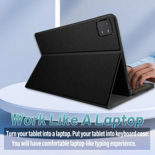 Vista 4 de Funda de teclado retroiluminada para Xiaomi Mi Pad 6/6 Pro (11 pulgadas, modelo 2023), cubierta protectora de teclado inalámbrico desmontable