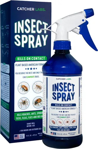 Catcher Labs - Aerosol natural para insectos para uso en interiores y exteriores | Hormigas, cucarachas, arañas, moscas, pulgas, insecticidas y
