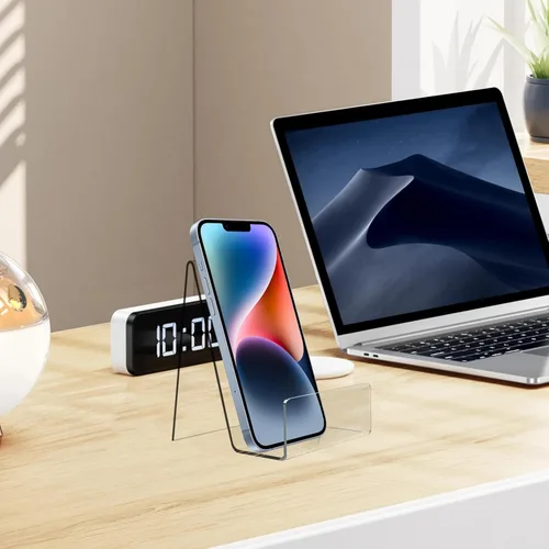 Vista 3 de Soporte de exhibición de acrílico para libros, soporte de exhibición de 4 x 3 pulgadas con repisa, caballete de acrílico transparente, soporte