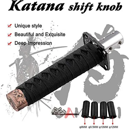 Vista 2 de RYANSTAR - Pomo universal para palanca de cambios con espada, Katana Samural, palanca de cambios compatible con automóviles manuales, la mayoría