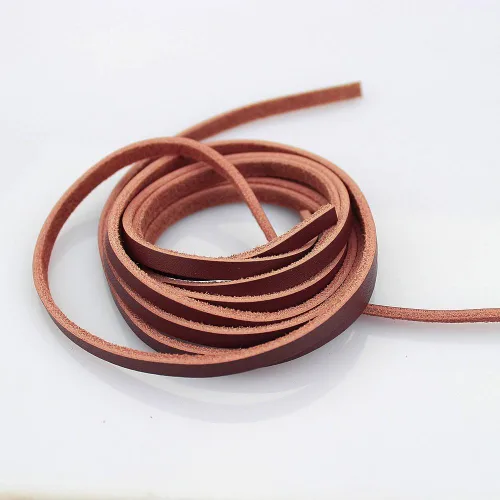 Vista 16 de LolliBeads (TM) Cordón de cuero genuino plano de 3 mm para trenzado, negro (5 yardas)