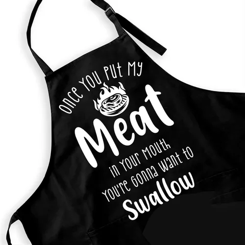 Vista 9 de Funny Aprons Black Kitchen Chef Apron, 2 Pockets Adjustable Neck Strap for Cooking Baking BBQ Birthday Gifts