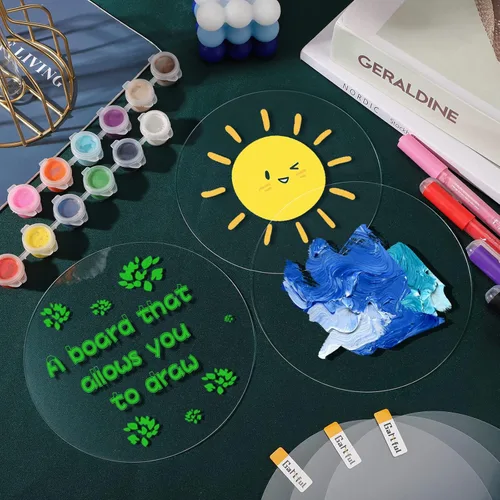 Vista 7 de Gartful Discos acrílicos transparentes – 6 pulgadas, 10 hojas redondas de acrílico, panel circular de plexiglás transparente de 1/25 pulgadas