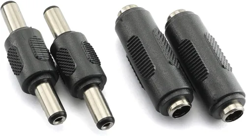 Vista 2 de RLECS 2 unids DC 0.217x0.083 in macho a macho conector de alimentación y 2 unids DC 0.217x0.083 in hembra a hembra adaptador de conector