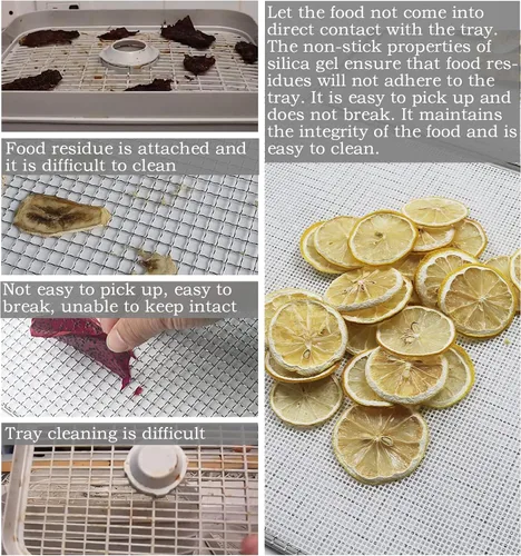 Vista 7 de Silicone Dehydrator Sheet for Magic Mill MFD-1098: 10-Pack 10.75x9.75 inch Reusable Drying Tray Liners - BPA-Free Easy Clean - Healthy Snacks