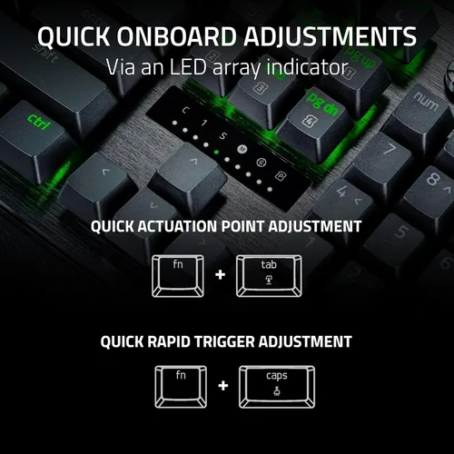 Vista 4 de Razer Huntsman V3 Pro Teclado para juegos interruptores ópticos analógicos con disparador rápido y accionamiento ajustable - Teclas multimedia