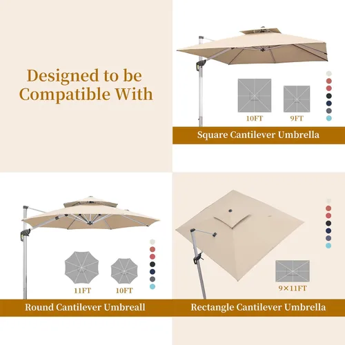 Vista 2 de PURPLE LEAF DY1100 Base de sombrilla para patio, cuadrada, rellena de arena y agua, 32.2" X 32.2