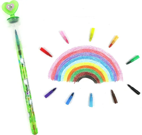 Vista 5 de TINYMILLS 24 unidades Koala 2 en 1 apilables crayón apilable con sello extra, recuerdos de fiesta para niños, rellenos de bolsas de golosinas