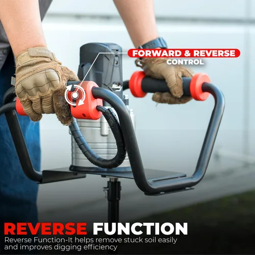 Vista 2 de XtremepowerUS 1200 W 1.6HP excavadora eléctrica c/ puntas de barrena de 4 pulgadas