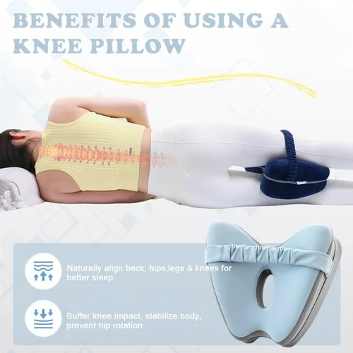 Vista 4 de Almohada de rodilla para personas que duermen de lado, almohada ergonómica de espuma viscoelástica para alinear la columna vertebral, ciática