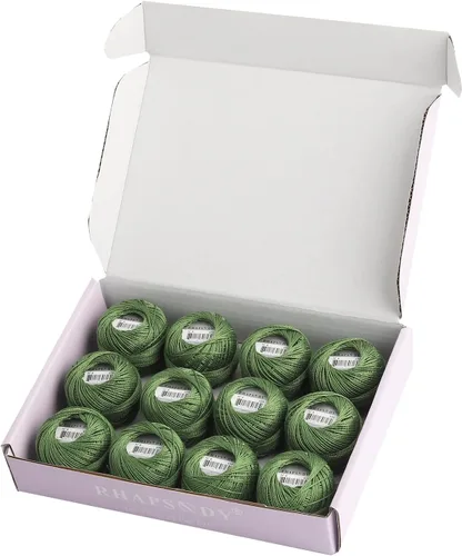 Vista 76 de Rhapsody Hilo de algodón perla tamaño 8 hilo de ganchillo Perle 12 bolas Set tejido a mano, bordado, sashiko, punto de cruz, costura, punto