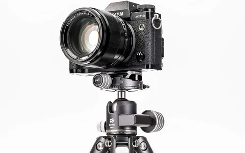 Vista 8 de Benro Tortoise Kit de trípode de viaje de fibra de carbono sin columnas con cabezal de bola de doble cacerola GX25, placa Arca-Suiza, pliegue