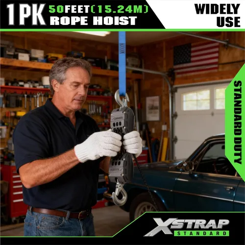 Vista 8 de XSTRAP STANDARD - Sistema de polea de bloque y aparejos de alta resistencia, capacidad de 1000 libras, potencia de elevación 5:1, polipasto