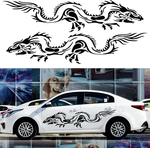 1 juego de calcomanías grandes para automóvil, calcomanías laterales de coche de carreras, calcomanías de vinilo impermeables para automóvil, diseño