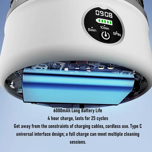 Vista 6 de Portable Washing Machine, Cordless Rechargeable 3L Underwear Compact Washer with LED Touchs Screen for Apartments Baby Clothes Socks