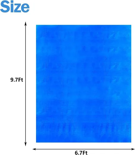 Vista 2 de codree Paños rectangulares de suelo para piscina, 9.7 x 6.7 pies, tela de polietileno impermeable para el suelo, lona cuadrada resistente al polvo