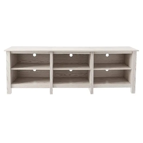 Vista 2 de ROCKPOINT Soporte de TV de 70 pulgadas con almacenamiento, consola multimedia, centro de entretenimiento, blanco