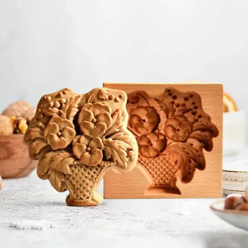 Vista 11 de Molde de Galletas de Madera Tallada con Pájaro - Cortador de Galletas de Jengibre DIY con Prensa de Relieve