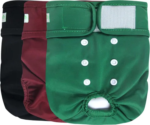 Vista 14 de wegreeco Pañales lavables para perras, pañales reutilizables altamente absorbentes para perras en celo para el ciclo de calor, paquete de 3