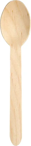 Cucharas de madera compostables, suministros de fiesta biodegradables para cualquier graduación, Luau, Fiesta, Fiesta de té y más, suministros de