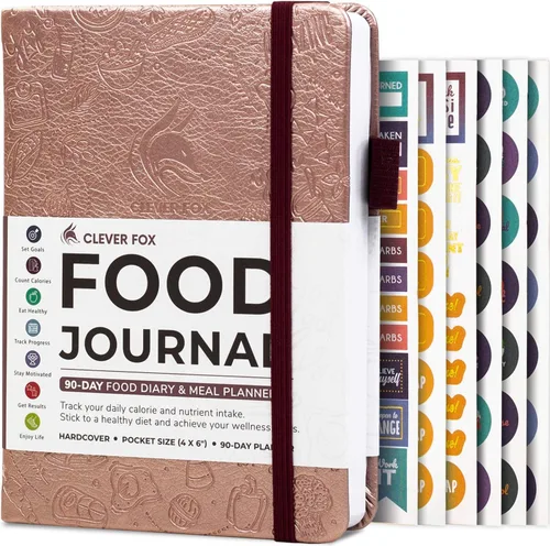 Vista 33 de Clever Fox Diario de Comida de Bolsillo - Diario de Comidas Diario, Planificador de Comidas para Llevar un Control de Calorías y Nutrientes