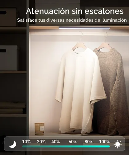 Vista 7 de Paquete de 2 luces para debajo del gabinete, 3 temperaturas de color, luz con sensor de movimiento para interiores, luces LED recargables