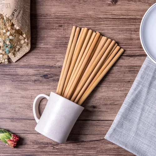 Vista 6 de 10 pares de palillos de bambú, reutilizables, naturales, saludables, de bambú de 9.8 pulgadas, estilo chino clásico para cocina, comedor, gourmet