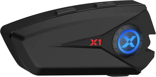 XGP X1 - Auriculares Bluetooth para casco de motocicleta V5.3 con asistente de voz, altavoces de casco de 1.575 in con IP67 impermeable, auriculares