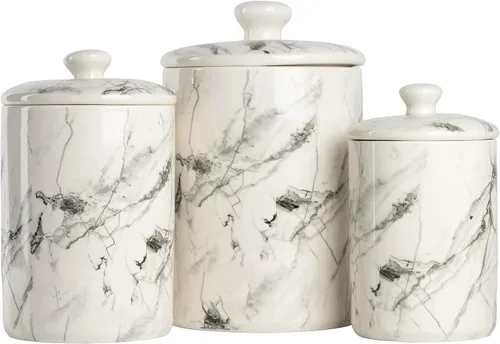 Vista 15 de 10 Strawberry Street - Juego de 3 botes de cocina Luca Ombre, azul mate/blanco con relieve