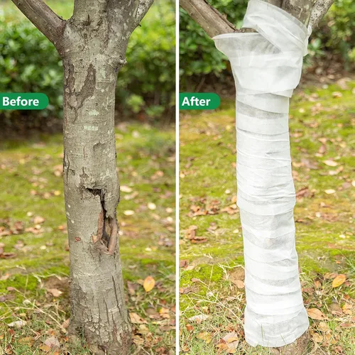 Vista 5 de Envolturas protectoras de árboles de 115 pies, vendaje anticongelante a prueba de invierno, envoltura de plantas reutilizables para proteger