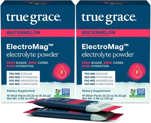 Vista 12 de True Grace ElectroMag - 16 paquetes de barras (paquete de 2) - Pomelo - Polvo de electrolitos para una hidratación rápida - sodio, potasio, magnesio