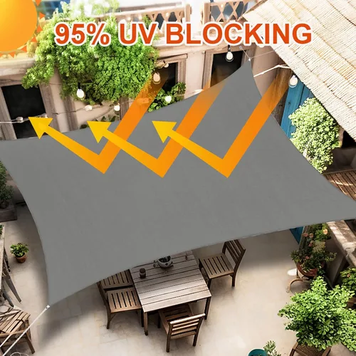 Vista 6 de Amagenix Toldo parasol rectangular de 10 x 18 pies, color gris oscuro, con bloqueo UV, toldo transpirable para actividades al aire libre