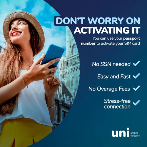 Vista 4 de UNIGLOBAL - Tarjeta SIM de viaje internacional - Planes a partir de $29.90, tarjetas SIM 3 en 1 para teléfonos celulares, datos 5G-4G LTE