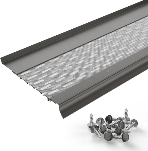 Vista 24 de Micromesh 5 pulgadas Gutter Guards Leaf Protection, 1 Pies Paquete de muestra Bronce oscuro, Malla de acero inoxidable, Cubiertas de canalón
