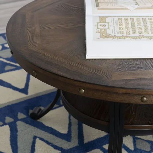 Vista 4 de Powell Muebles Franklin - Mesa de cóctel, pequeña, multicolor, marrón/negro