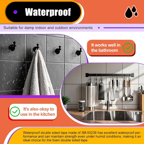 Vista 4 de 30 almohadillas adhesivas grandes y fuertes de doble cara, hechas de 3M, cinta de espuma adhesiva cuadrada resistente para pared de decoración