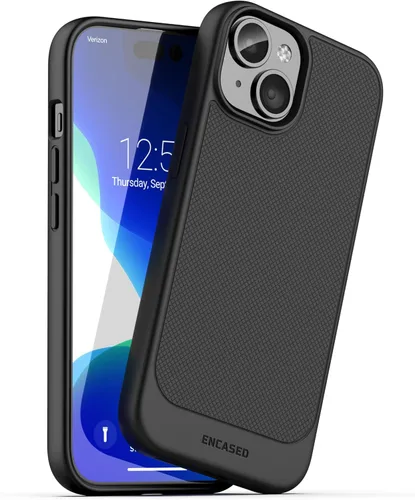 Vista 2 de ENCASED Funda de privacidad diseñada para iPhone 15 (2023), flexible, delgada, con protector de pantalla antiespía, vidrio templado 9H (negro)