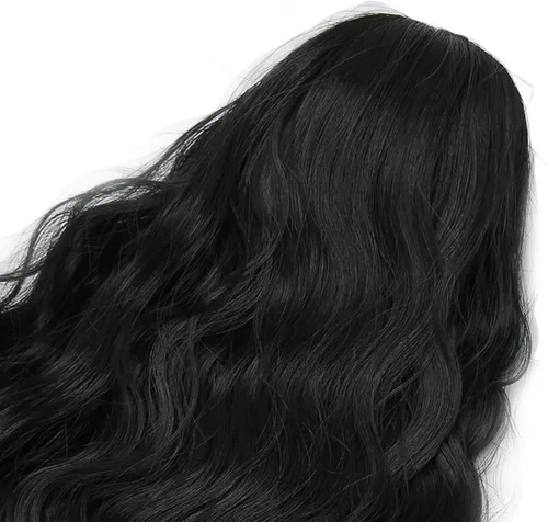 Vista 6 de Zerodis Peluca de muñeca articulada 1/6 peluca de muñeca de larga duración decoración calor para vestir muñecas (negro)