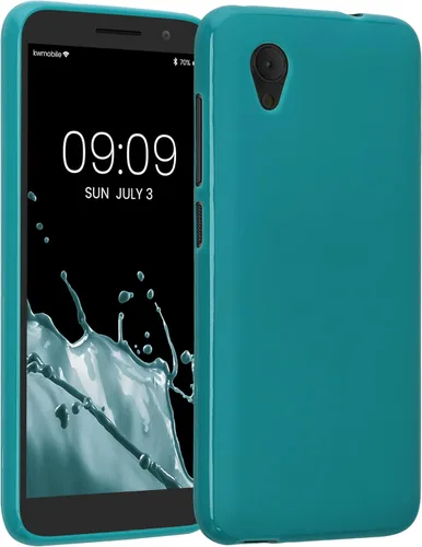 Vista 10 de kwmobile Funda compatible con Alcatel 1 (5.0") - Funda protectora de silicona TPU suave y delgada - Rosa oscuro