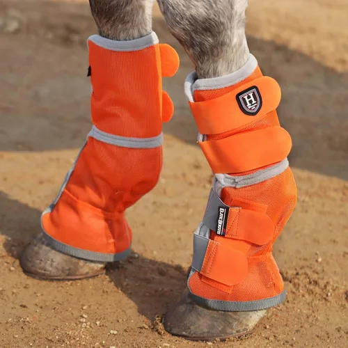 Vista 7 de Harrison Howard Botas para moscas de caballo, ajuste contorneado, protectores de piernas, botas de malla densa con ventilación cómoda y protección